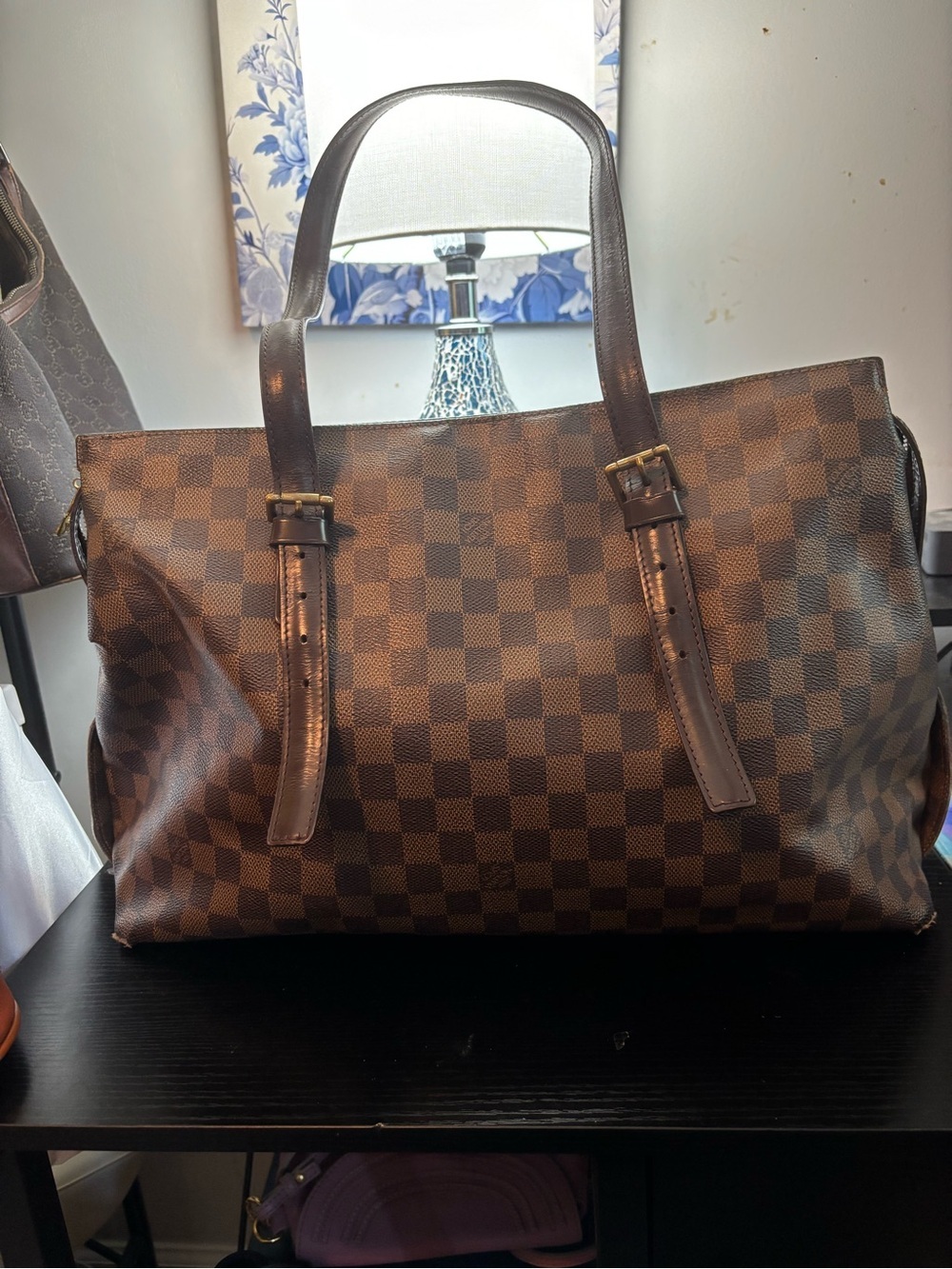 Authentic Louis Vuitton Damier Ebene Chelsea Tote Ideal Restoration Project Bag